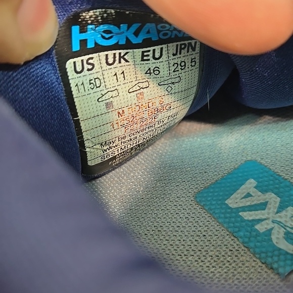 HOKA One One Men Bondi 8 Blue Running Shoes Athletic Sneakers Sz 11.5D main image 4